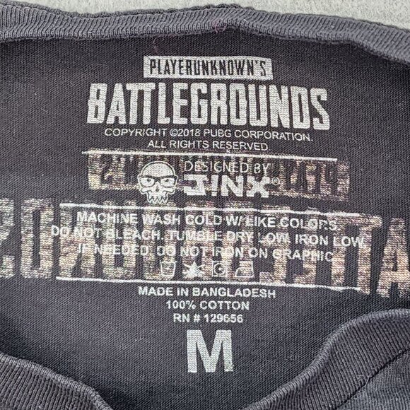 PUBG T Shirt Top Men's Size Medium Black Graphic Player Unknown's Battlegrounds - Picture 3 of 9